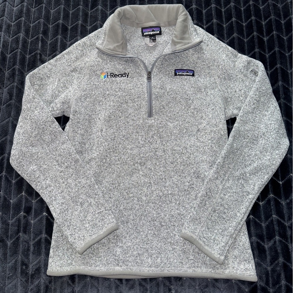 Patagonia Women's Gray Better Sweater 1/4 Zip Sweatshirt Embroidered Sz Small